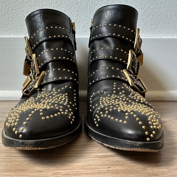 *AUTHENTIC* CHLOÉ - Susanna short boot - black gold - women’s 35.5 - Picture 11 of 15